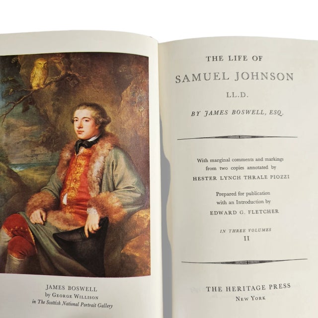 Paper Book Set the Life of Samuel Johnson by Boswell 3 Volume Set W/ Case For Sale - Image 7 of 12