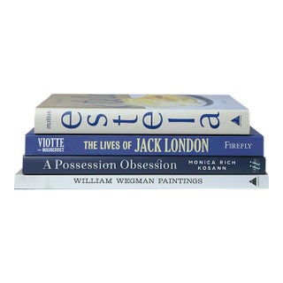 Decorative Books - Coastal Shores Coffee Table Stack - 4 Blue Books For Sale