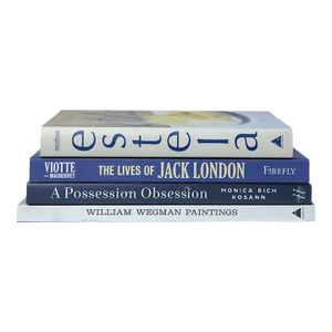 Decorative Books - Coastal Shores Coffee Table Stack - 4 Blue Books