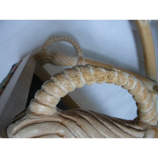 Late 20th Century Cerused Wood Bench With Crossed Swords For Sale - Image 9 of 11