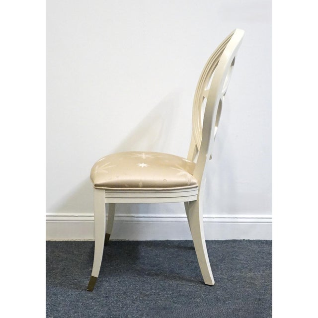 Wood Century Furniture Villa Domain Collection Neoclassical Art Deco Maple Round Lattice Back Dining Side Chair 341-511 For Sale - Image 7 of 10
