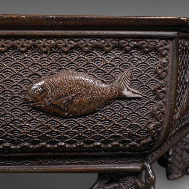Antique Suiban Planter, Japanese Bronze Bonsai Jardiniere, Edo Period, Victorian For Sale - Image 11 of 12