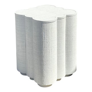 Vintage Grasscloth Side Table For Sale