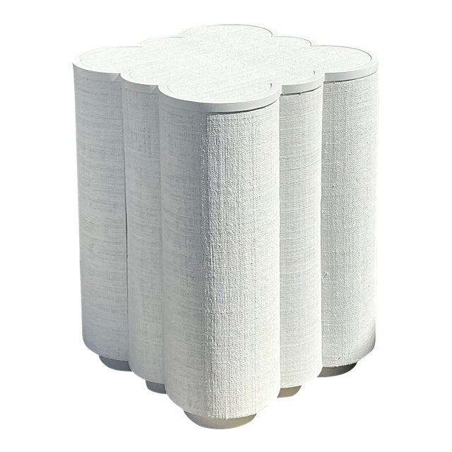 Vintage Grasscloth Side Table For Sale