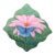 Vintage Hand-Painted Wooden Plaque Depicting a Butterfly on Flower For Sale