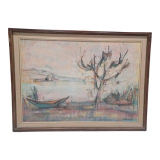Vintage Framed Pastel Drawing Signed Parmeyano For Sale