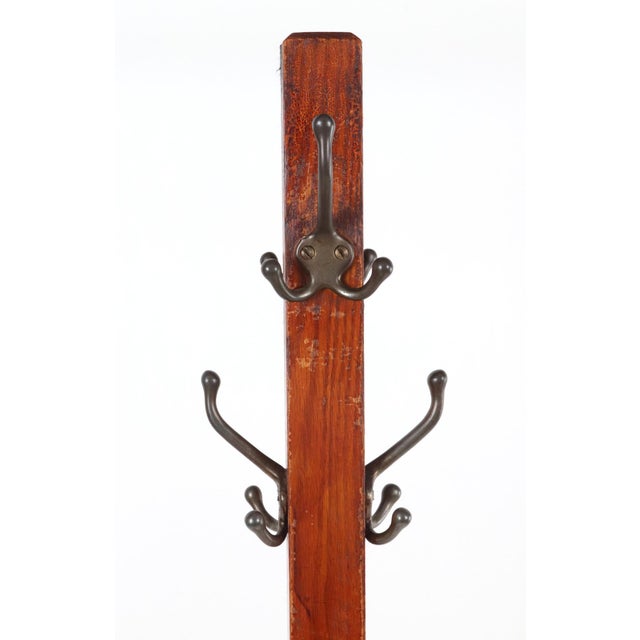 Traditional 19th Century Oak Free Standing Coat Rack For Sale - Image 3 of 5