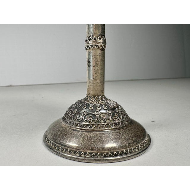 Mid 20th Century Vintage Israeli Sterling Silver Bezalel-Style Filigree Kiddush Cup by Zadok. For Sale - Image 5 of 12