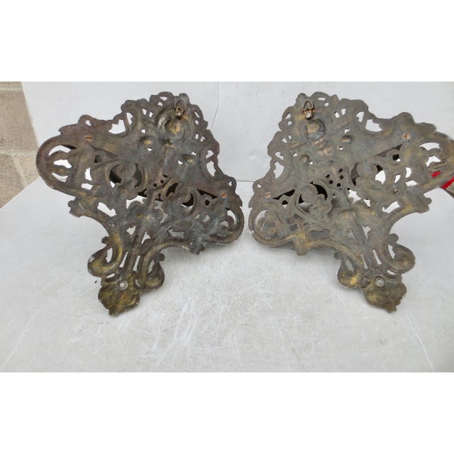 Metal Renaissance Revival Style Zinc Brackets - A Pair of 2 For Sale - Image 7 of 9