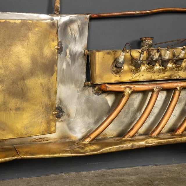 1970s 20th Century Italian Mix Metal Wall Art Car, 1970s For Sale - Image 5 of 13