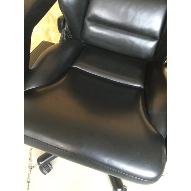 1990 Black Leather Recaro Vintage Executive Chair For Sale In Portland, ME - Image 6 of 12
