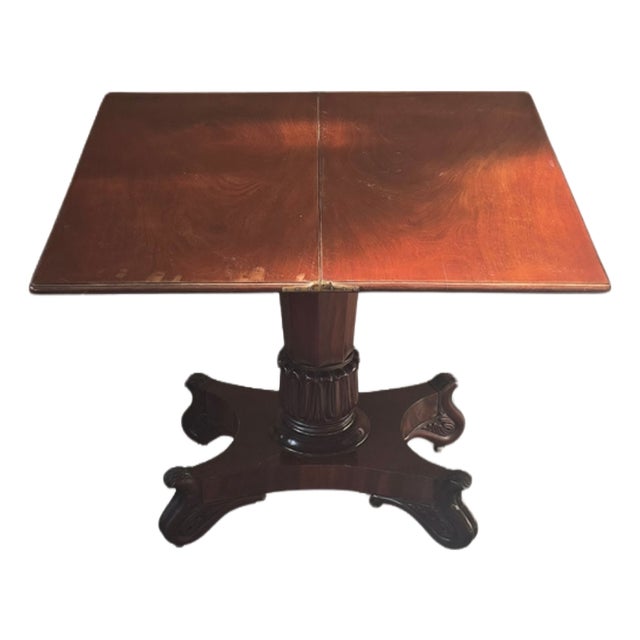 Antique Mahogany Feather Book Game Table, 1830 For Sale