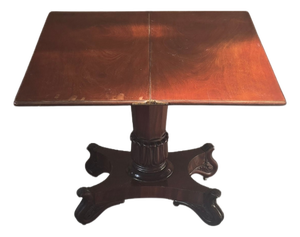 Antique Mahogany Feather Book Game Table, 1830