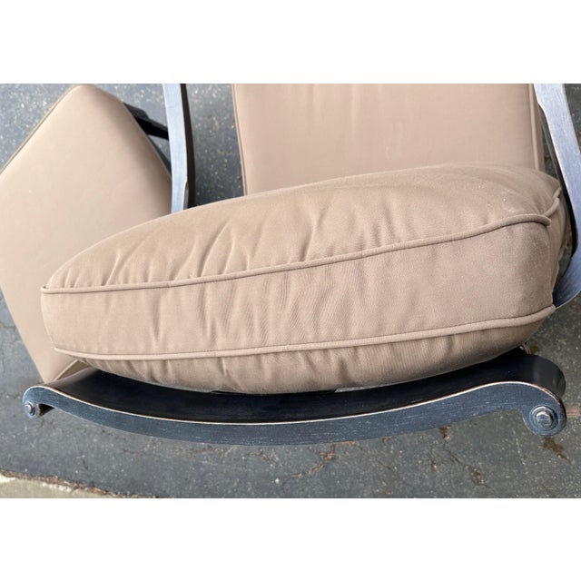 Veranda Black Outdoor Aluminum Chair and Ottoman For Sale - Image 4 of 12