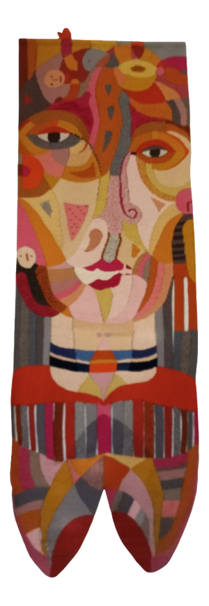 Frau Elwig Figurative Tapestry by D. Petry Wandres, Germany, 1970s