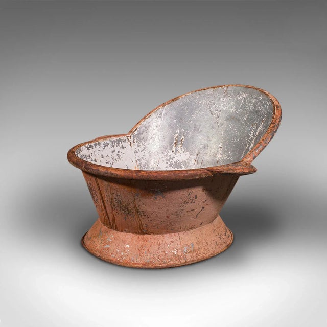 1900s Two Antique Victorian English Tin Hip Baths For Sale - Image 4 of 13