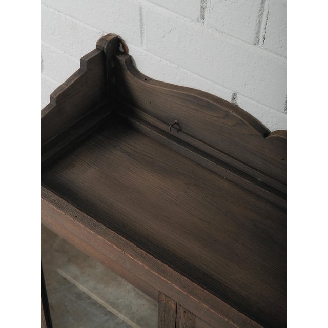 Late 20th Century Wall-Mounted Wooden Showcase Cabinet With Glass Doors For Sale - Image 5 of 6