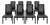 Post Modern Italian Black Lacquered Dining Chairs - Set of 8 For Sale