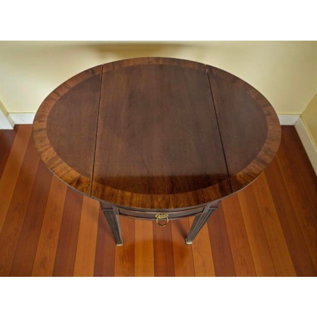 1960s 1960s Baker Furniture, Mahogany Drop Leaf Pembroke Accent Table For Sale - Image 5 of 13