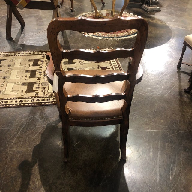 Ladder Back Arm Chair in a Cappuccino Finish For Sale - Image 9 of 11