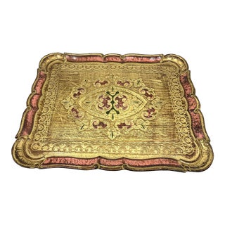 Vintage Florentia Italian Large Tray For Sale