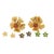 18k Diamond flower earrings with interchangable center in diamond, ruby, sapphire, and emerald inserts. Diamond weight...