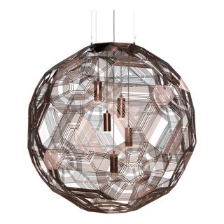 Galvanized Iron Wire Pendant, Copper - Zattelite 10 by Schema for Oggetti For Sale