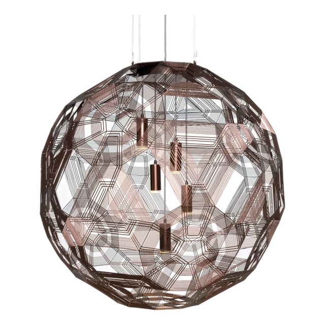 Galvanized Iron Wire Pendant, Copper - Zattelite 10 by Schema for Oggetti For Sale
