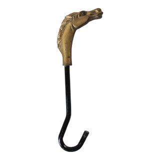 Vintage Equestrian Horse Fireplace Damper Hook For Sale