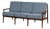 Mid Century Modern Blue Sofa by Baumritter For Sale