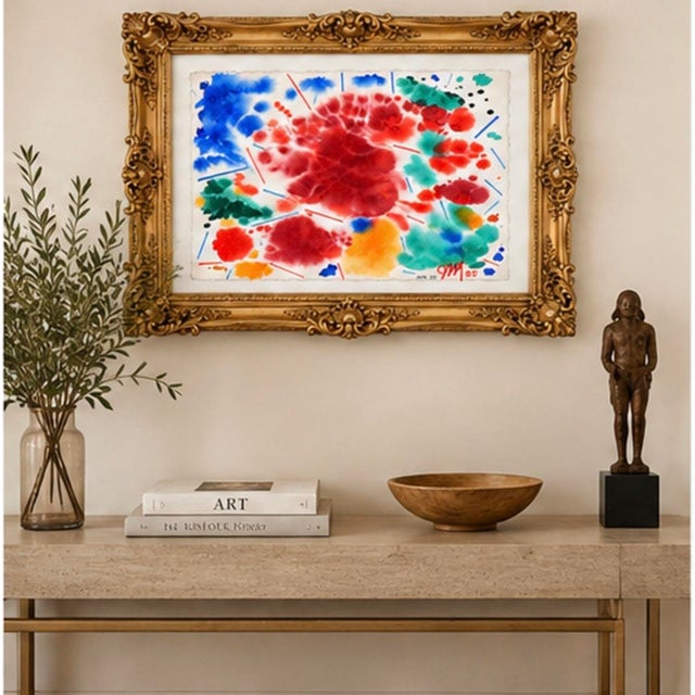 James McCray Important Museum Abstract Expressionist Watercolor #4 James McCray, Dated ‘85, Signed, 22.25” X 31” For Sale - Image 4 of 10