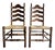 Vintage Pair of French Country Ladder Back Rush Seat Chairs For Sale