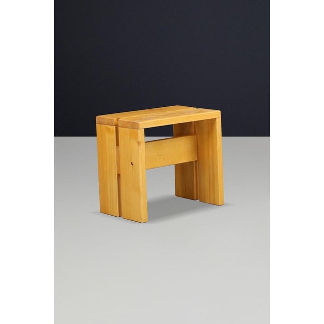 Pine Stool by Charlotte Perriand for Les Arcs Ski Resort, France, 1960s For Sale - Image 12 of 15
