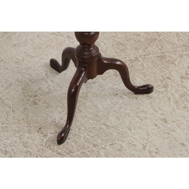 Biggs Scallop Tilt Top Mahogany Candle Stand Table For Sale In Philadelphia - Image 6 of 12