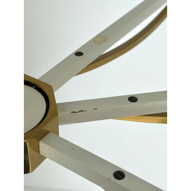 Gold Vintage Brass Chandelier, 1960s For Sale - Image 8 of 9