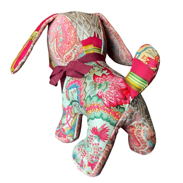 Italian Gucci Floral Bamboo Vintage Silk Scarf Loyal Puppy For Sale - Image 3 of 3