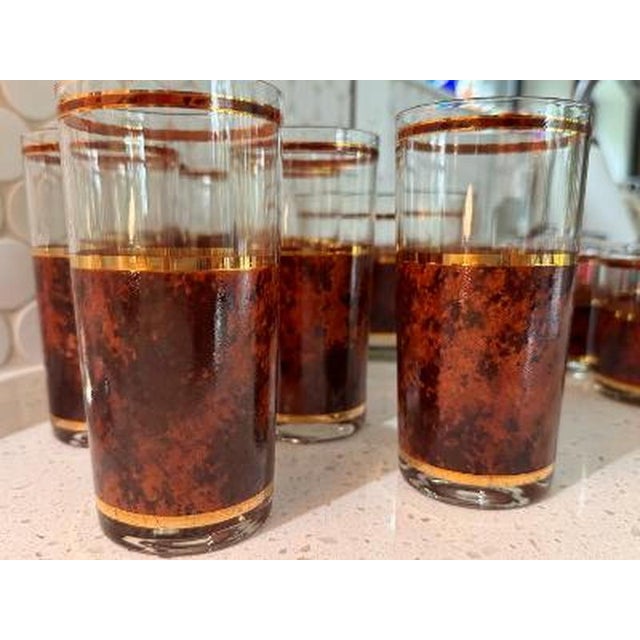 Metal 1960s Vintage Culver Tortoiseshell 22k Gold Cocktail Service, 14 Pieces For Sale - Image 7 of 11