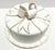 Vintage Portuguese Ceramic Cake Dome & Plate – Gift Box Bow Lid – White w/ Gold Trim Beautiful vintage covered cake plate...