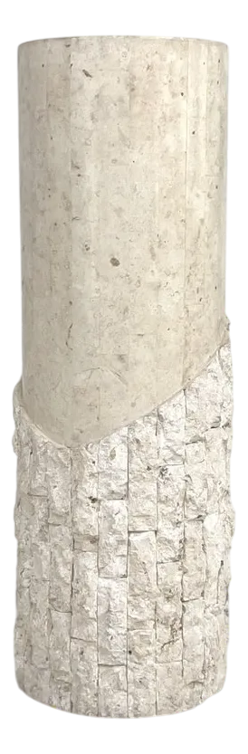 Hollywood Regency Style Stone Marquetry Column