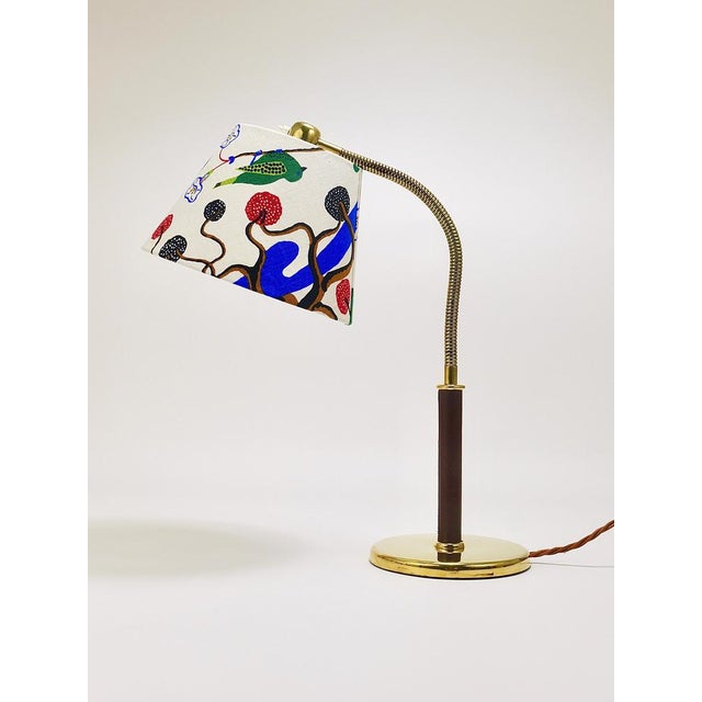 Metal Table Lamp in Brass and Leather by Josef Frank for J.T. Kalmar, Austria, 1930s For Sale - Image 7 of 18