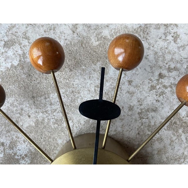 Wood Ball Clock in Brass and Wood by George Nelson, 1955 For Sale - Image 7 of 15