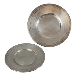 Vintage Round Trays and Chargers in Silver Plated Metal from Christofle, Set of 2 For Sale