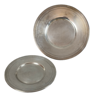 Vintage Round Trays and Chargers in Silver Plated Metal from Christofle, Set of 2