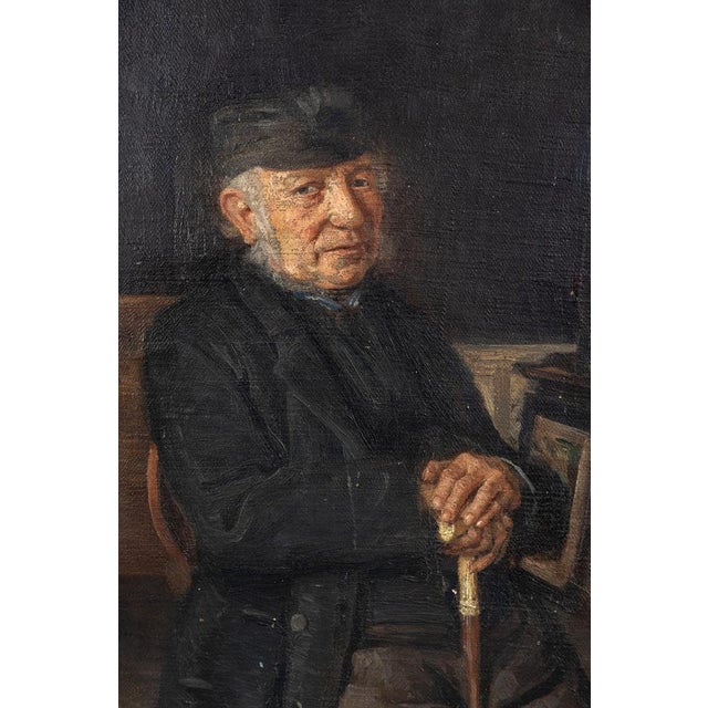 F. Peters-Weber, The Old Man, 1901, Oil on Canvas For Sale - Image 4 of 8