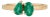 Oval & Pear Natural Emerald Toi Et Moi Ring in 14k Solid Yellow Gold Size 5.5 For Sale