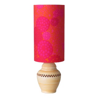 Mid-Century Ceramic Table Lamp with New Custom Lampshade For Sale