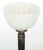 Art Deco Mid 20th Century Restored Art Deco Brass Milk Glass Torchiere Floor Lamp For Sale - Image 3 of 8