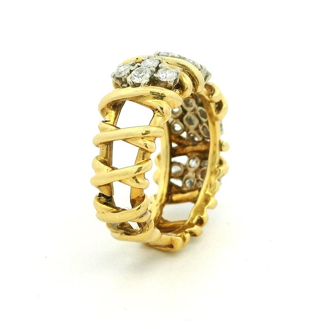 Vintage Italian 18k Gold Diamond Openwork Ring, 2.20 Carats, Circa 1980, Size 6.75 For Sale - Image 13 of 17