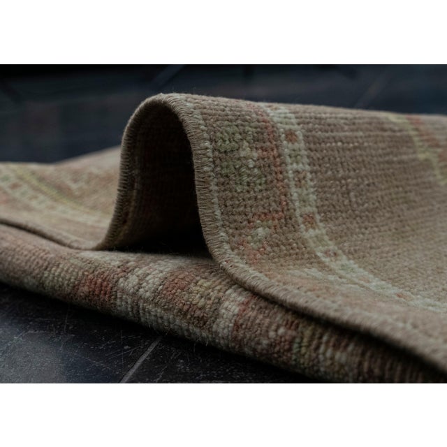 Textile Turkish Mini Rug Oriental Hand Knotted Vintage Rug 1'5" x 3'10" #20635 For Sale - Image 7 of 8
