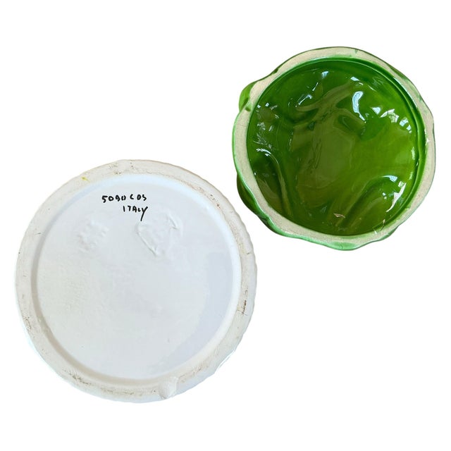 Green 1990s Porcelain Frog Box With Lid, Made in Italy For Sale - Image 8 of 11